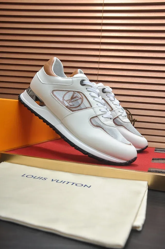 Louis Vuitton White Beige Leather And Mesh Upper Monogrammed Side Panel Lifestyle Sneakers 3