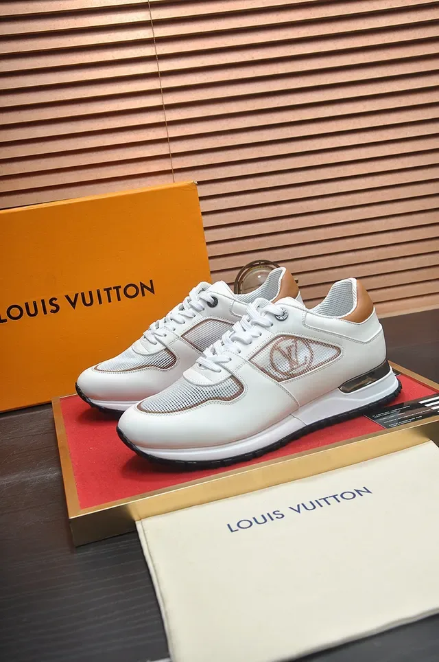 Louis Vuitton White Beige Leather And Mesh Upper Monogrammed Side Panel Lifestyle Sneakers 4