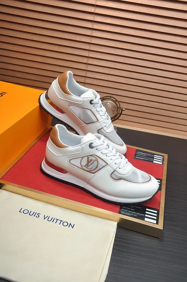 Louis Vuitton White Beige Leather And Mesh Upper Monogrammed Side Panel Lifestyle Sneakers 6