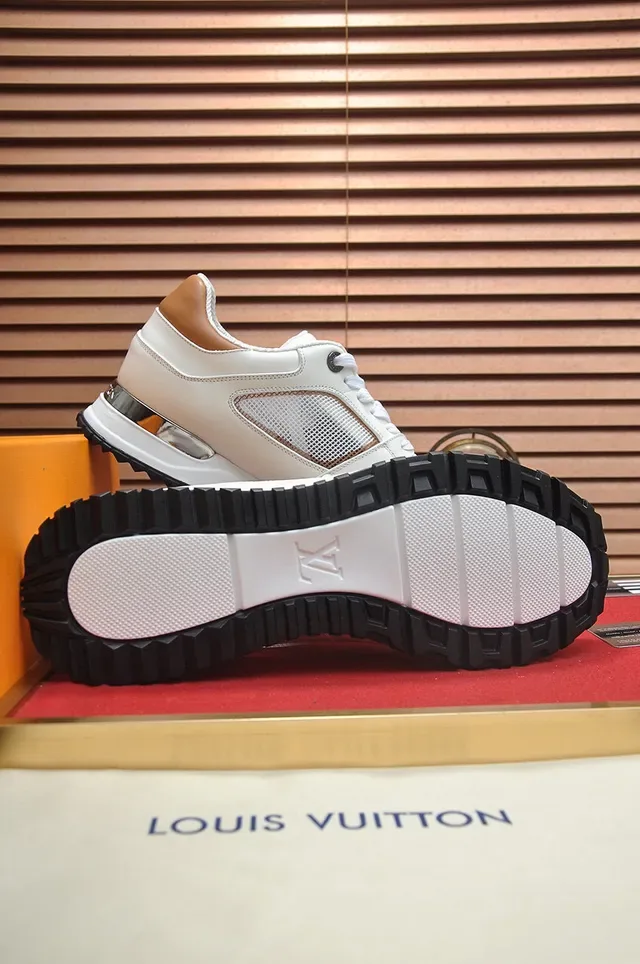 Louis Vuitton White Beige Leather And Mesh Upper Monogrammed Side Panel Lifestyle Sneakers 7
