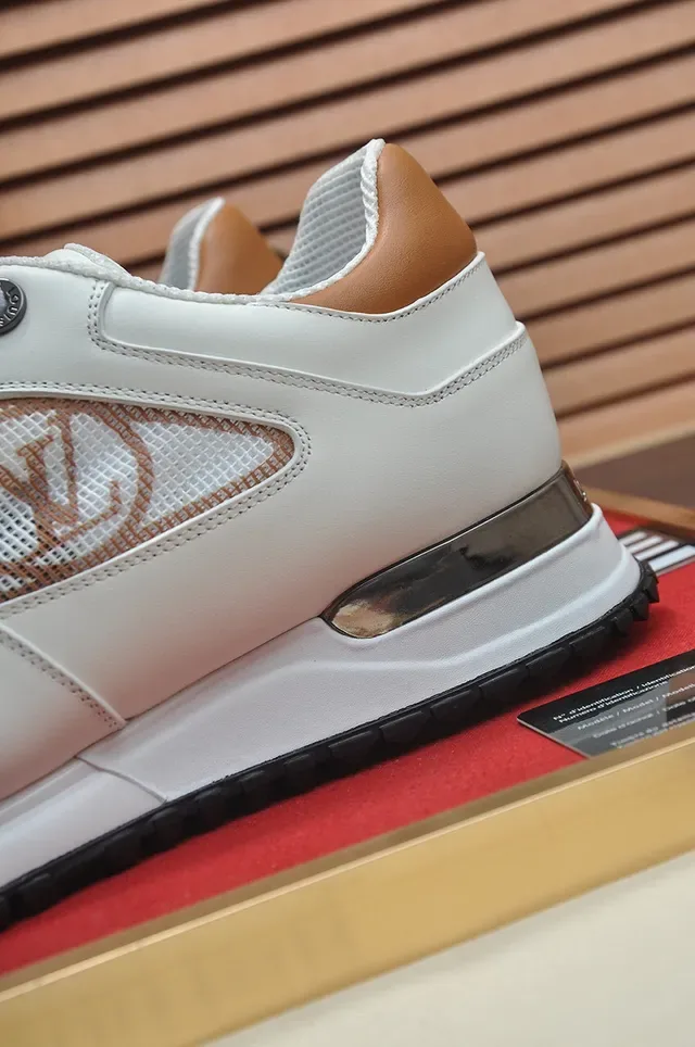 Louis Vuitton White Beige Leather And Mesh Upper Monogrammed Side Panel Lifestyle Sneakers 9