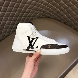 Louis Vuitton White Black High-Top Leather And Monogram Canvas Lifestyle Sneakers