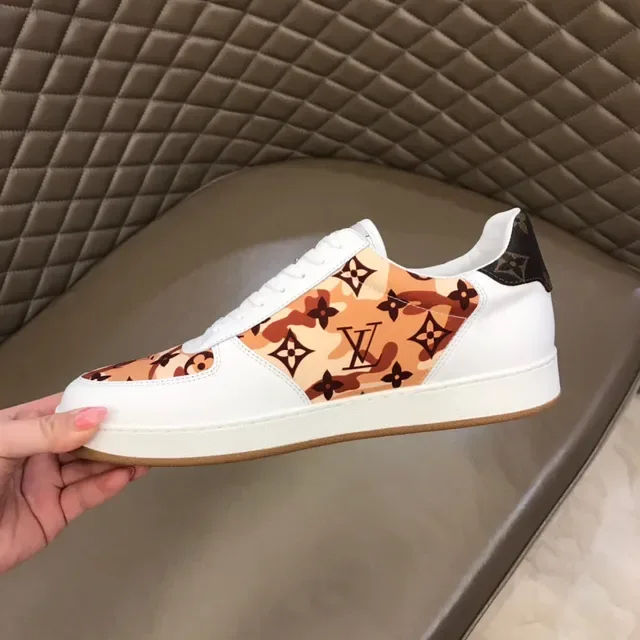 Louis Vuitton White Brown Low-Top Leather Base Lifestyle Sneakers 3