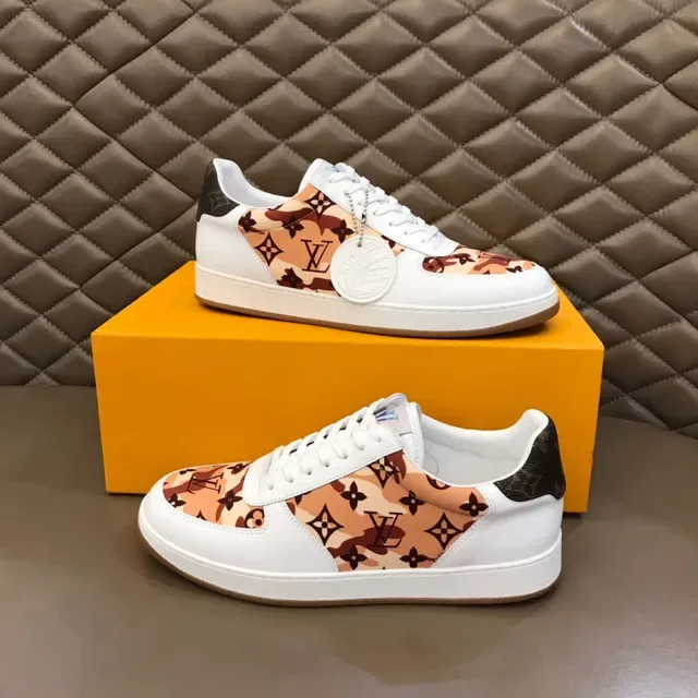 Louis Vuitton White Brown Low-Top Leather Base Lifestyle Sneakers 8