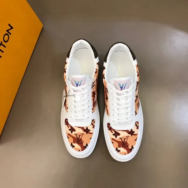 Louis Vuitton White Brown Low-Top Leather Base Lifestyle Sneakers 9