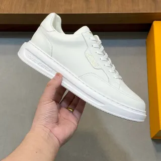 Louis Vuitton White Gold Low-Top Monochrome Lifestyle Sneakers