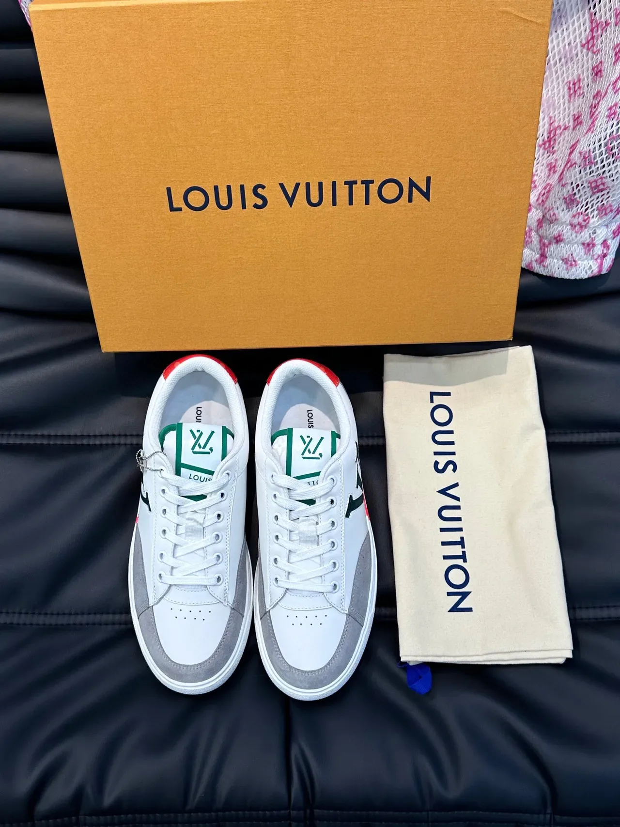 Louis Vuitton White Gray Low-Top Leather-Suede Hybrid Lifestyle Sneakers 3