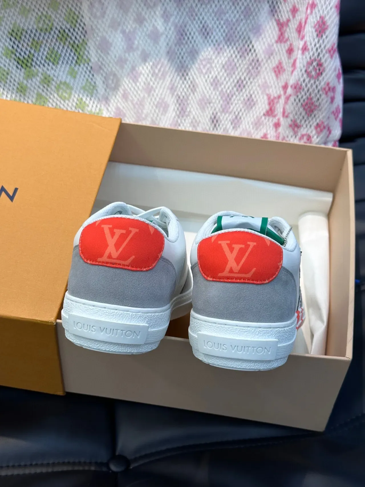 Louis Vuitton White Gray Low-Top Leather-Suede Hybrid Lifestyle Sneakers 5