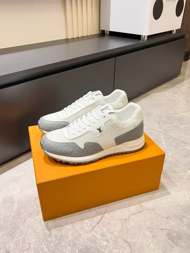 Louis Vuitton White Gray Low-Top Monogrammed Lifestyle Sneakers 4
