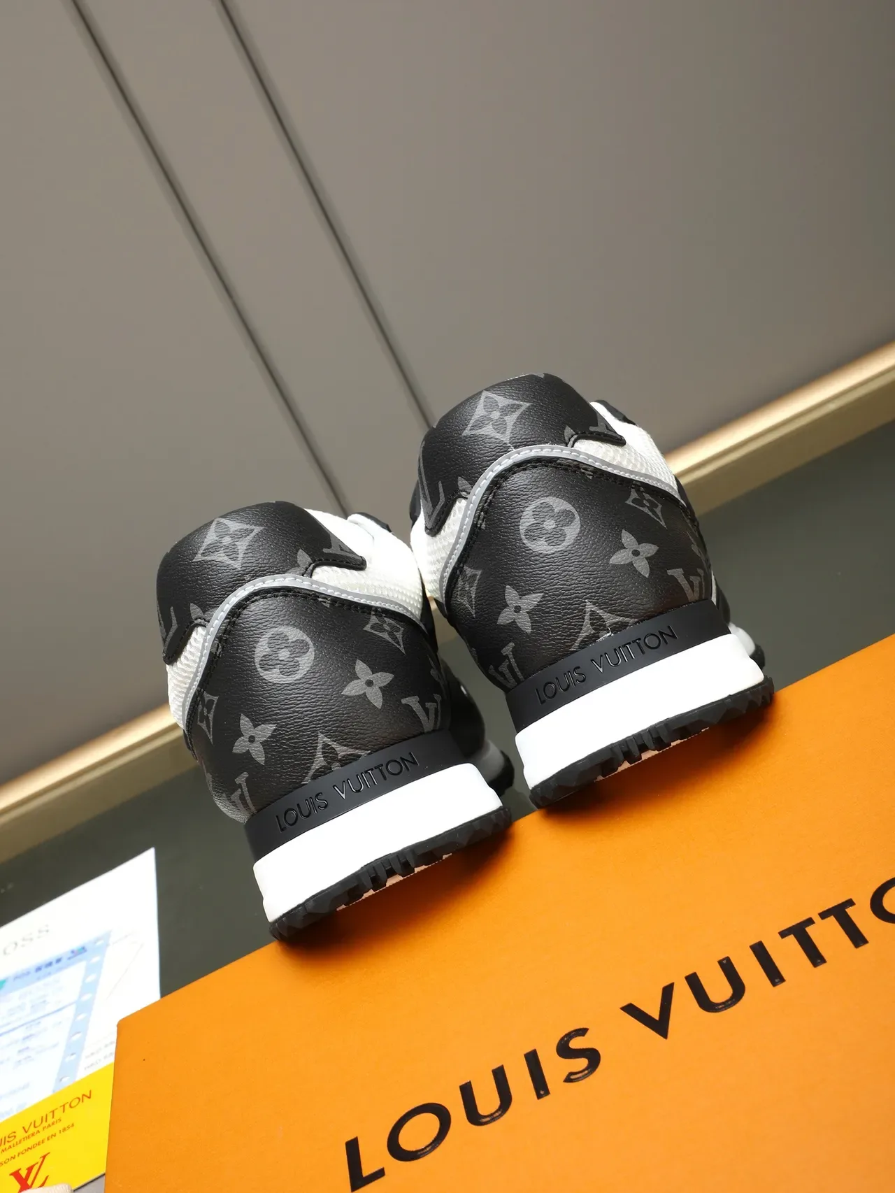 Louis Vuitton White Gray Mesh And Monogram-Coated Leather Overlay Branded Side Strap Lifestyle Sneakers 5