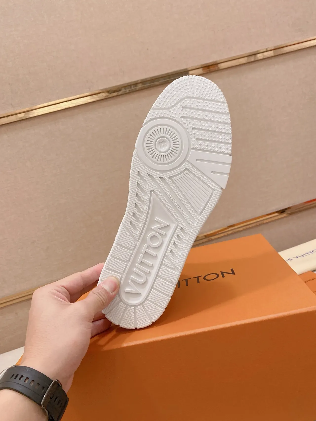 Louis Vuitton White Monogram-Embossed Leather Dual Strap Overlay Lifestyle Sneakers 2