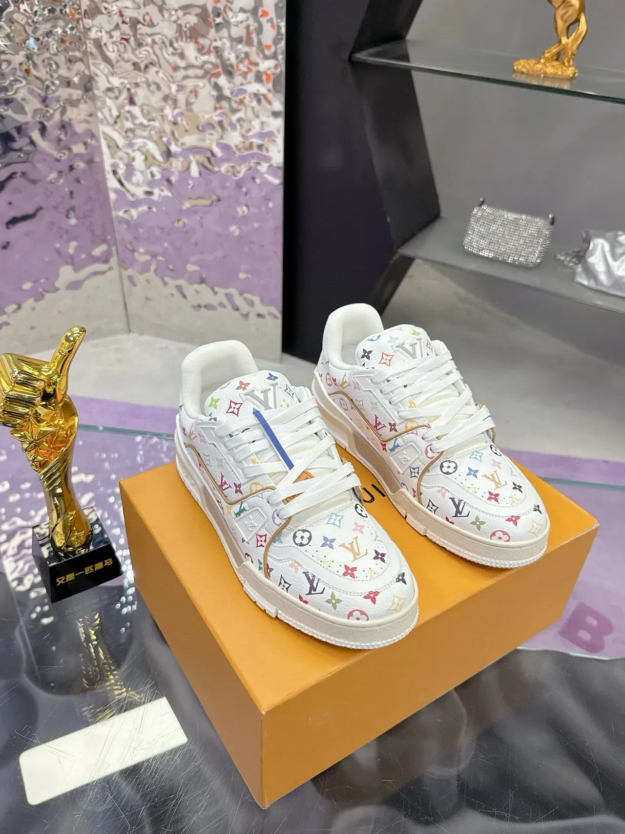 Louis Vuitton White Multicolor Monogram Print Chunky Sole Lifestyle Sneakers 1