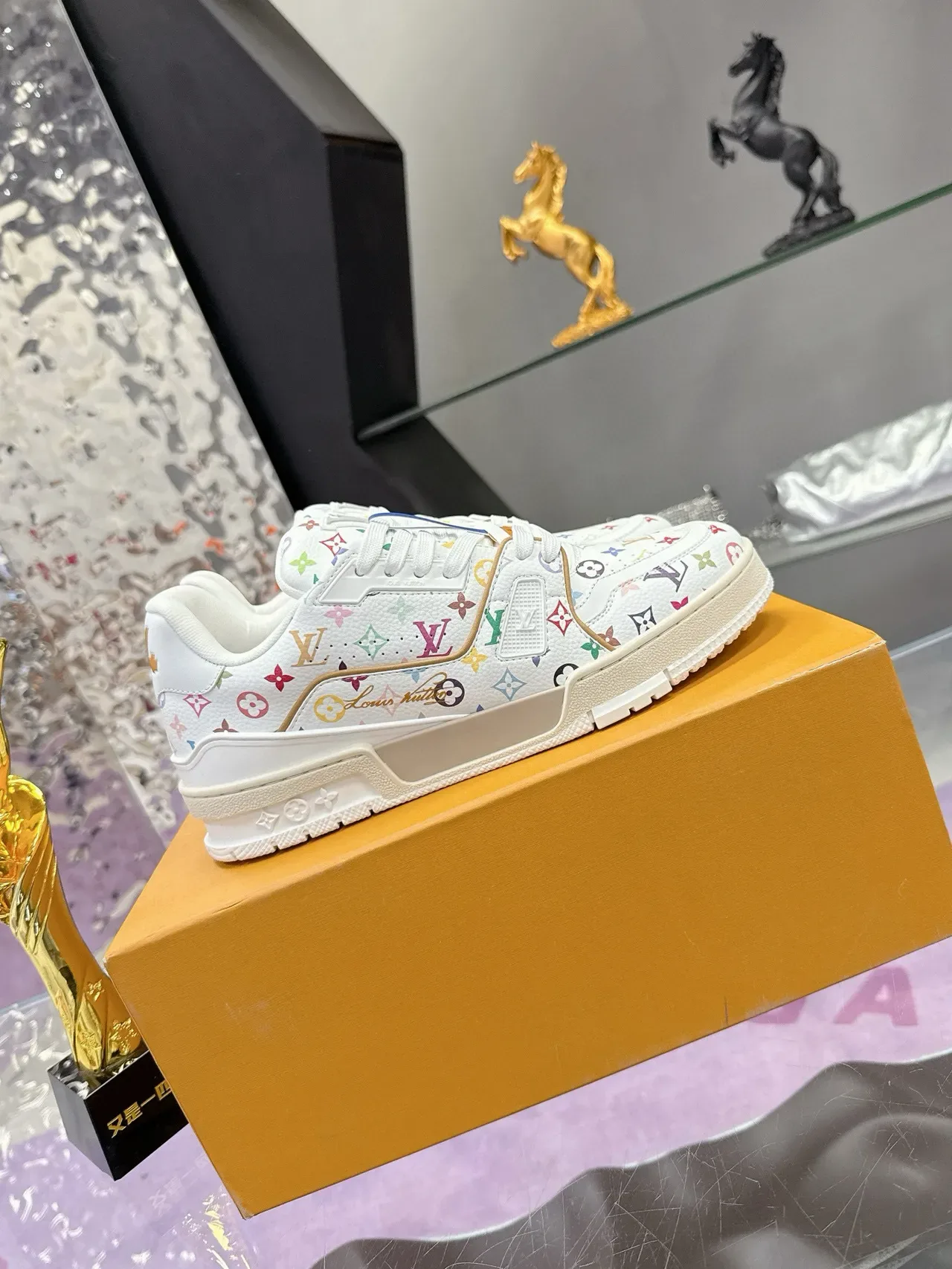 Louis Vuitton White Multicolor Monogram Print Chunky Sole Lifestyle Sneakers 3