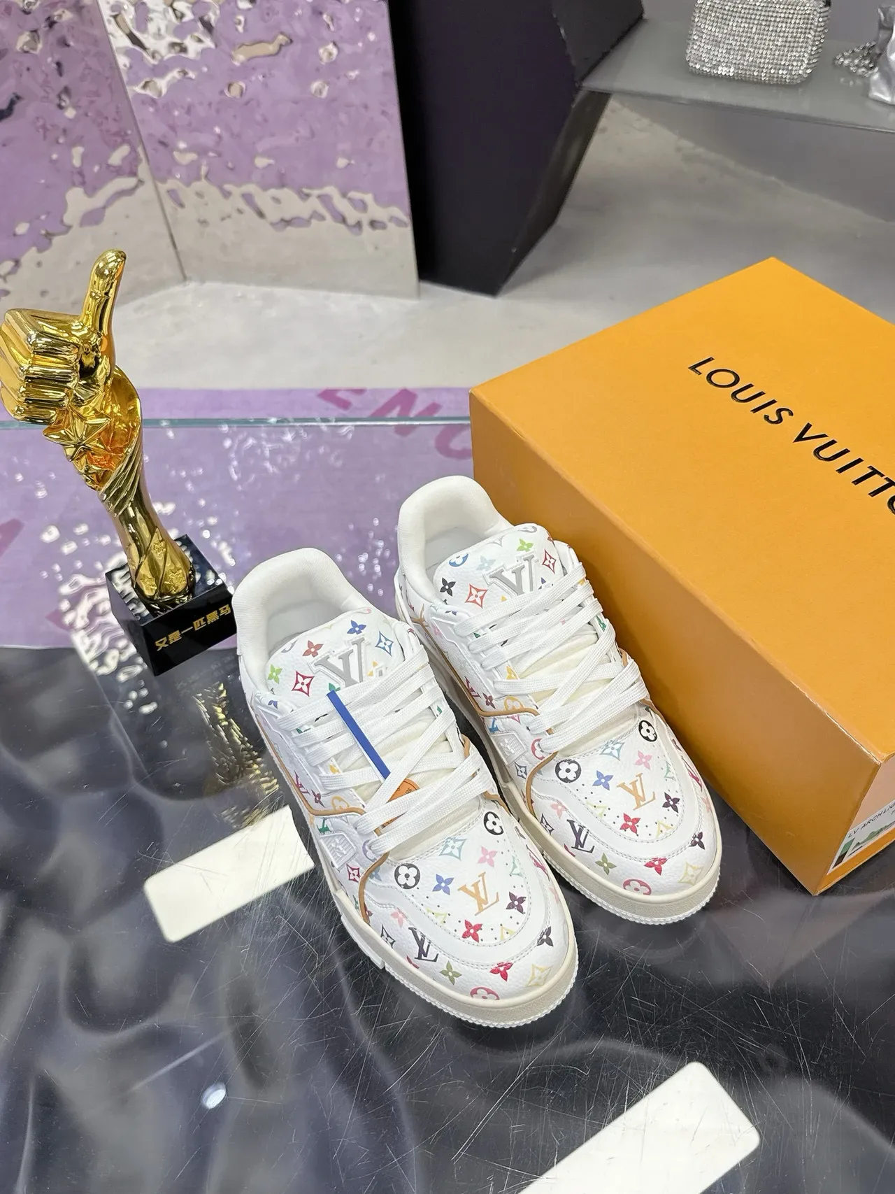 Louis Vuitton White Multicolor Monogram Print Chunky Sole Lifestyle Sneakers 5