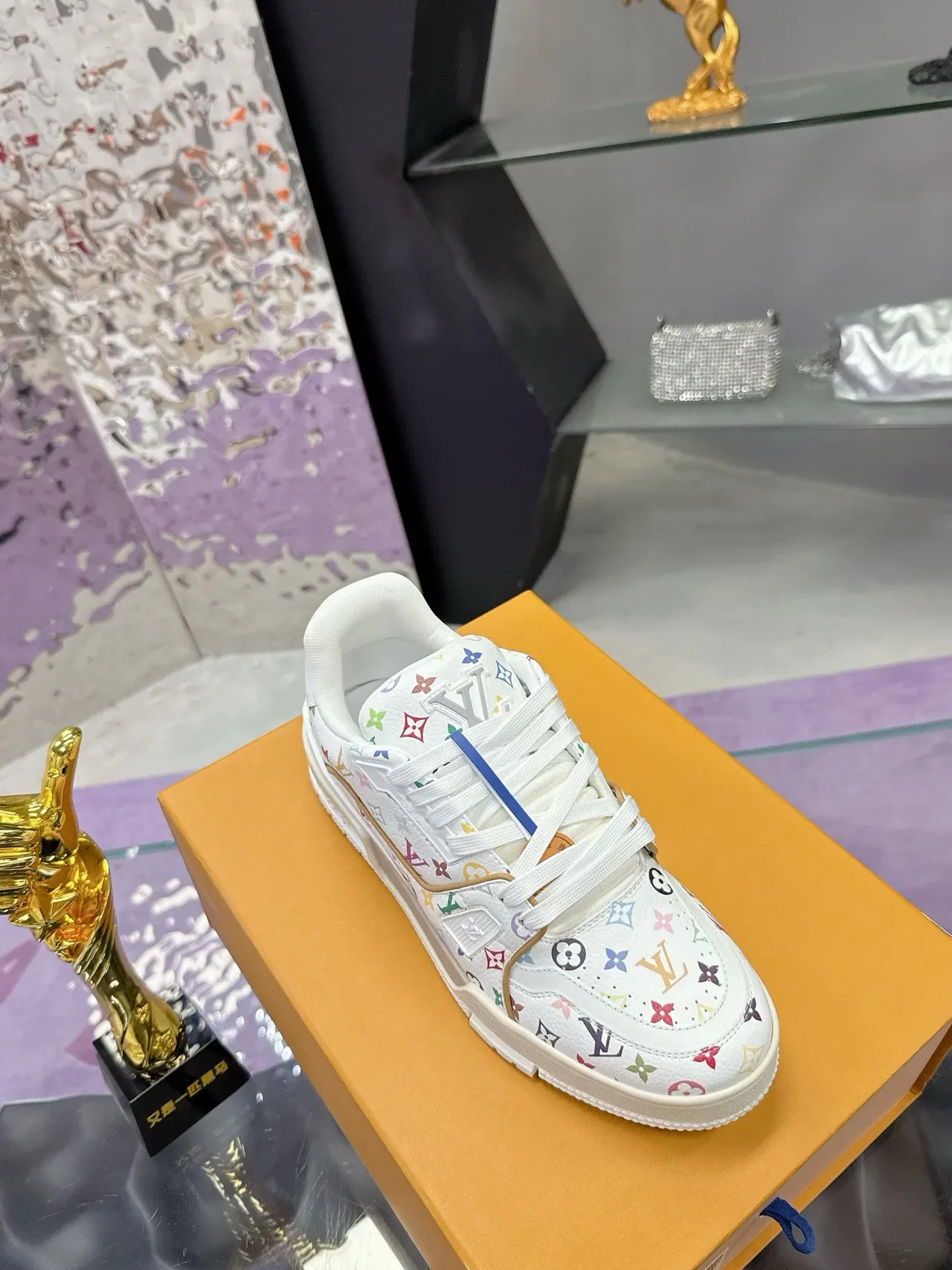 Louis Vuitton White Multicolor Monogram Print Chunky Sole Lifestyle Sneakers 6