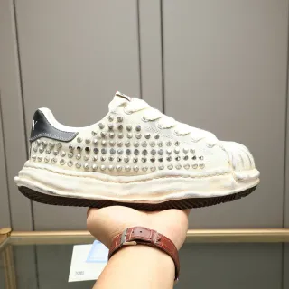 Maison Margiela Beige Black Deconstructed Studded Lifestyle Sneakers