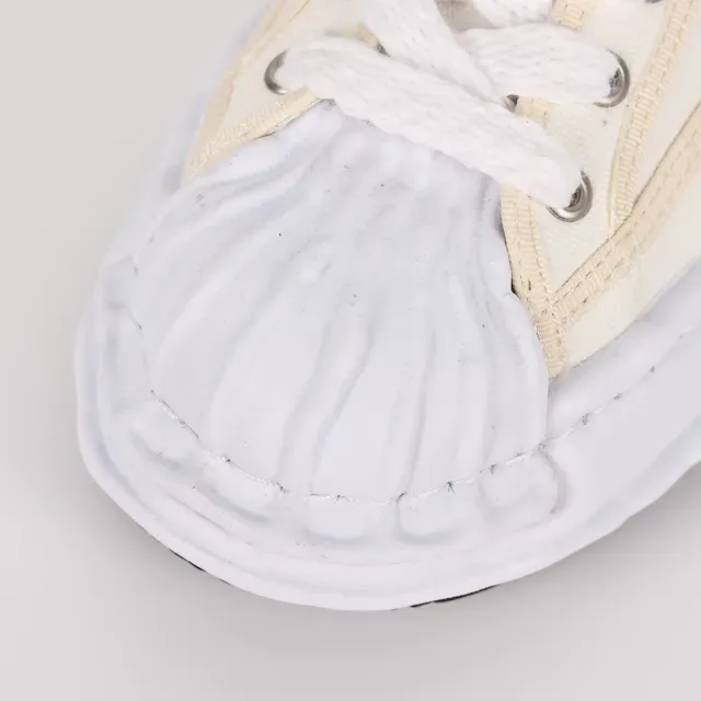 Maison Margiela Beige Black Layered Stitched Midsole Ruched Toe Cap Lifestyle Sneakers 5