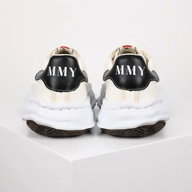 Maison Margiela Beige Black Layered Stitched Midsole Ruched Toe Cap Lifestyle Sneakers 8