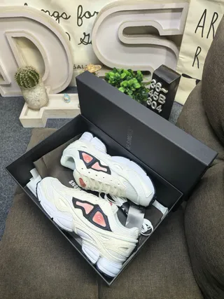 Maison Margiela Black Beige Oversized Sole Layered Mesh And Synthetic Upper Chunky Sneakers 13