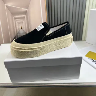 Maison Margiela MM6 Black Beige Slip-On Upper Canvas Shoes