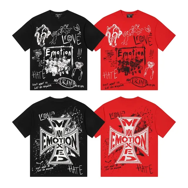Mixed Emotion Emotion Hate Love No Drama Graphic T-Shirt 2