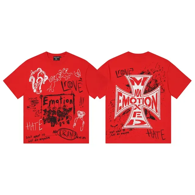 Mixed Emotion Emotion Hate Love No Drama Graphic T-Shirt 3