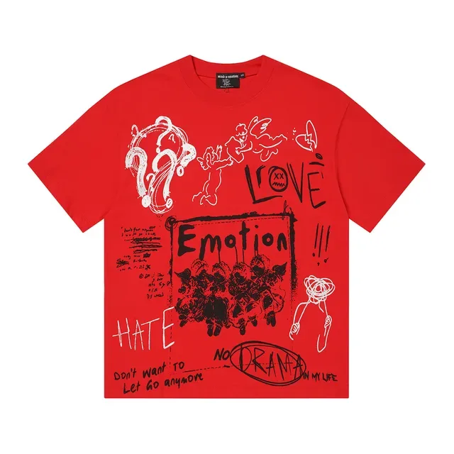 Mixed Emotion Emotion Hate Love No Drama Graphic T-Shirt 4