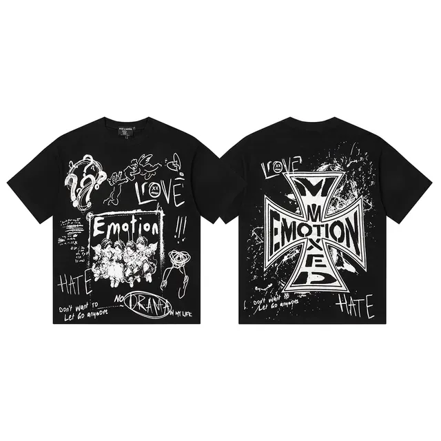 Mixed Emotion Emotion Hate Love No Drama Graphic T-Shirt 6