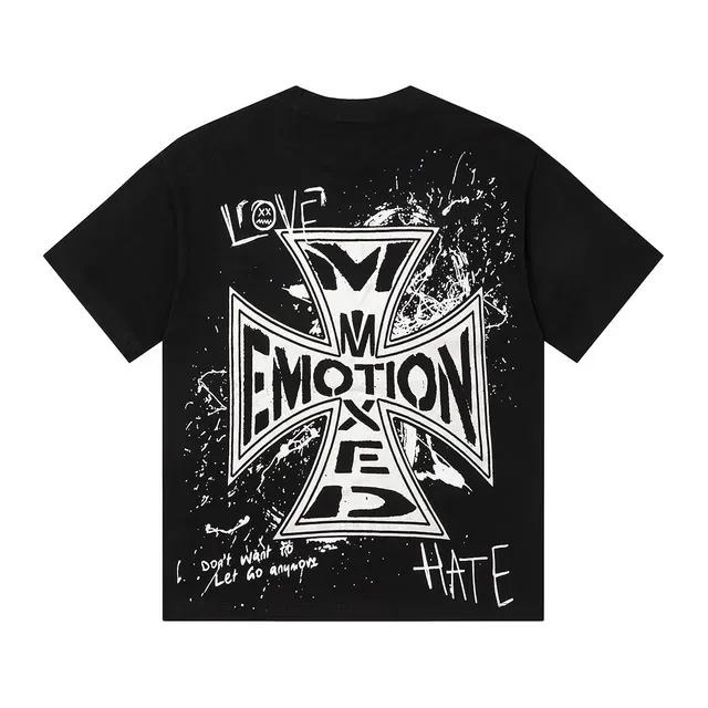 Mixed Emotion Emotion Hate Love No Drama Graphic T-Shirt 7