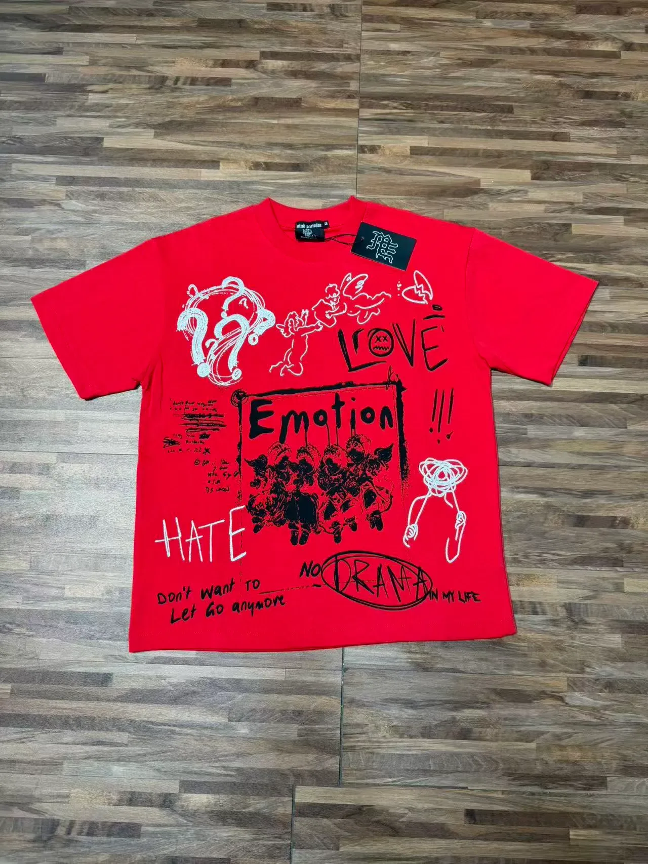 Mixed Emotion Emotion Hate Love No Drama Graphic T-Shirt 10