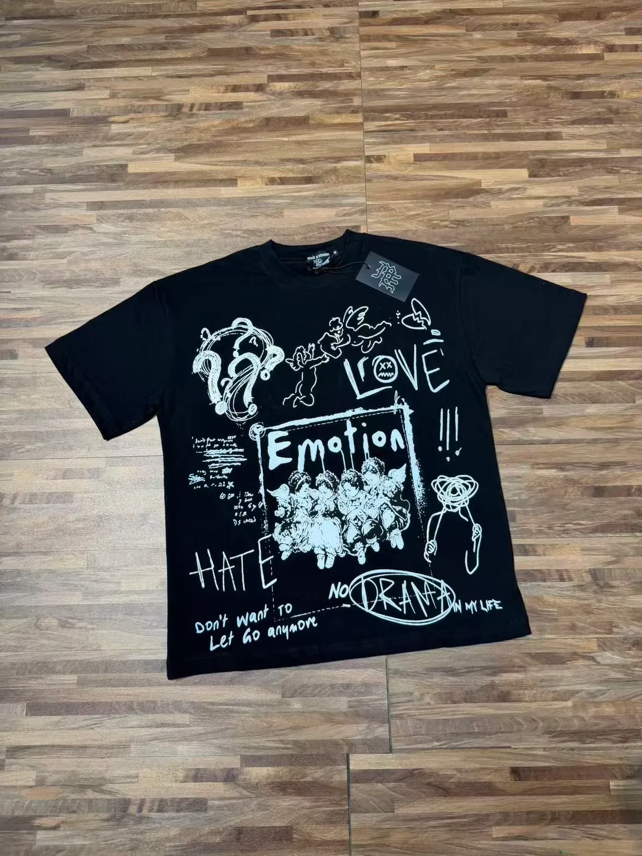 Mixed Emotion Emotion Hate Love No Drama Graphic T-Shirt 13