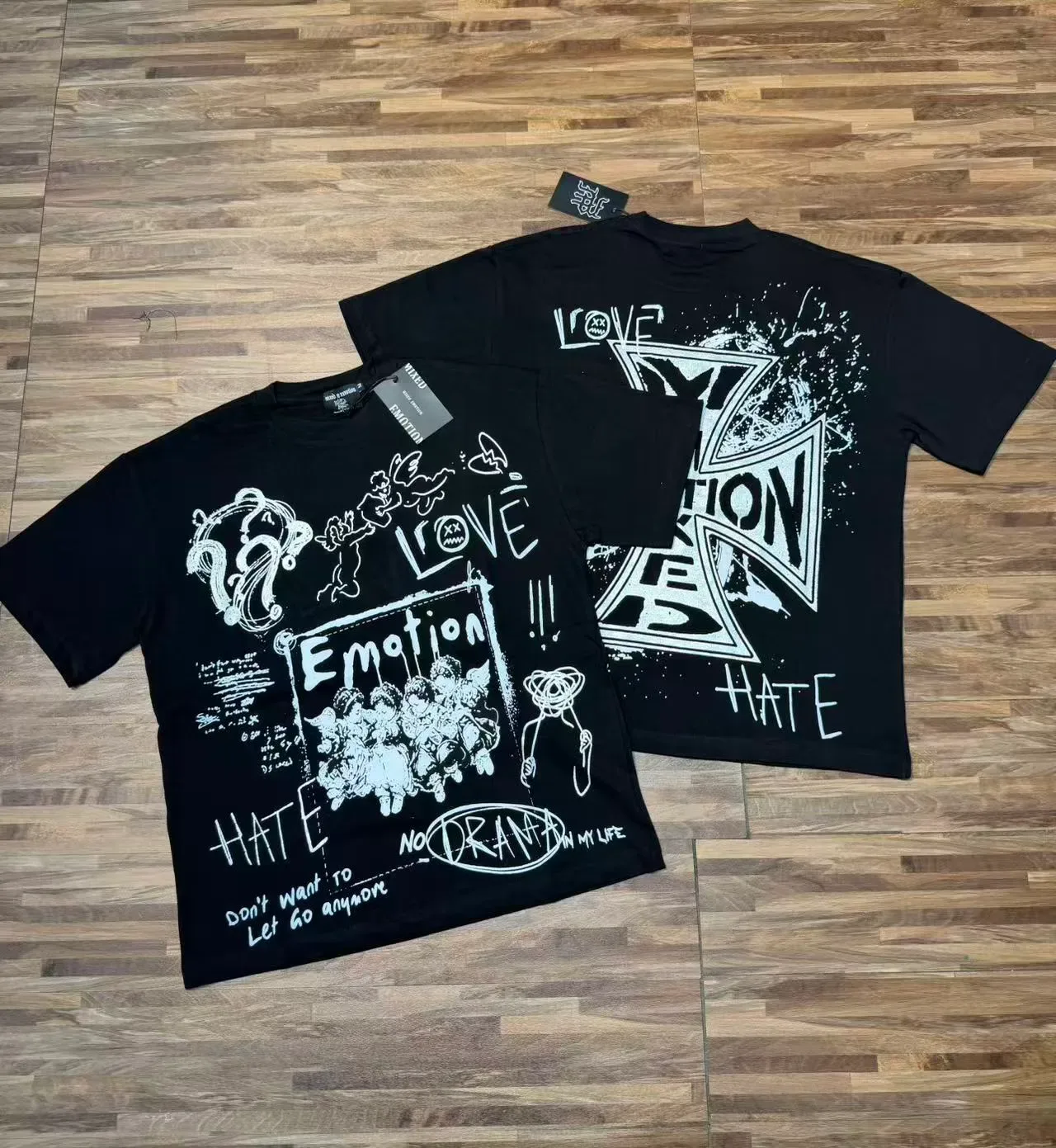 Mixed Emotion Emotion Hate Love No Drama Graphic T-Shirt 15