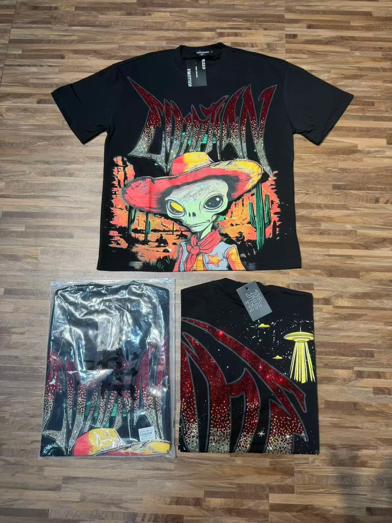 Camiseta oversized com estampa gráfica Mixed Emotion e acentos de glitter 2