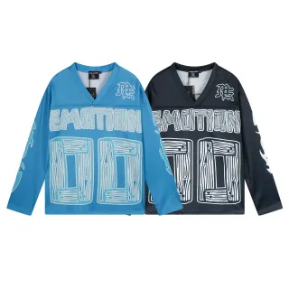 Mixed Emotion estampado gráfico cuello en V manga larga jersey