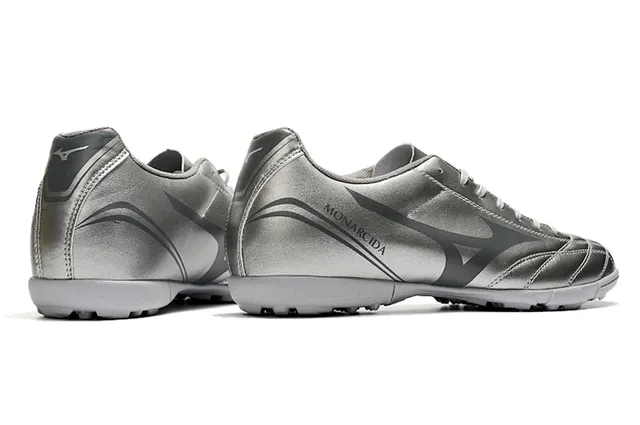 Mizuno Chaussures de soccer indoor à lacets en cuir synthétique noir et rouge, low-cut, avec tige en cuir synthétique 11
