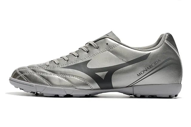 Mizuno Chaussures de soccer indoor à lacets en cuir synthétique noir et rouge, low-cut, avec tige en cuir synthétique 14