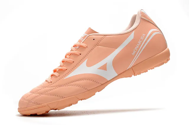Mizuno Chaussures de soccer indoor à lacets en cuir synthétique noir et rouge, low-cut, avec tige en cuir synthétique 16