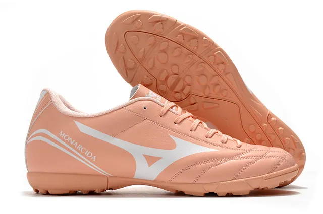 Mizuno Chaussures de soccer indoor à lacets en cuir synthétique noir et rouge, low-cut, avec tige en cuir synthétique 19