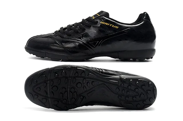 Mizuno Noir Rouge Bas-Coupé Haut Synthétique Semelle en Caoutchouc Moulé Chaussures de Football Intérieur 18