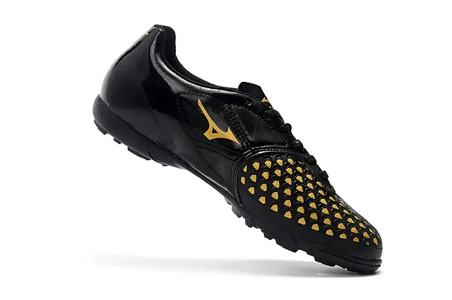 Mizuno Noir Rouge Bas-Coupé Haut Synthétique Semelle en Caoutchouc Moulé Chaussures de Football Intérieur 19