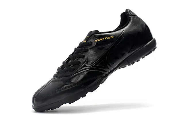 Mizuno Noir Rouge Bas-Coupé Haut Synthétique Semelle en Caoutchouc Moulé Chaussures de Football Intérieur 20