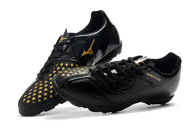 Mizuno Noir Rouge Bas-Coupé Haut Synthétique Semelle en Caoutchouc Moulé Chaussures de Football Intérieur 23