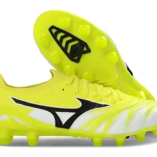 Mizuno Yellow White Low-Cut Synthetic Upper Molded Conical Studs Firm-Ground Soccer Shoes