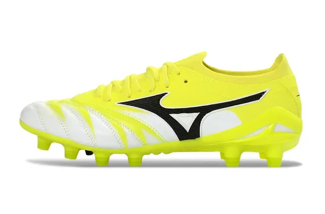 Mizuno Yellow White Low-Cut Synthetic Upper Molded Conical Studs Firm-Ground Soccer Shoes 7
