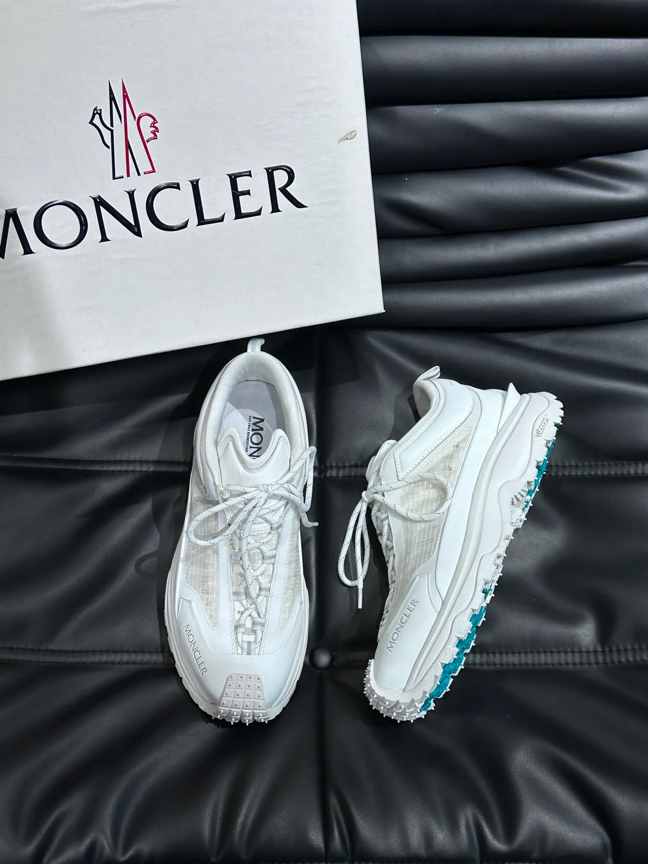 Moncler Grenoble 白色鞋底 网面拼面板 上部 厚底运动鞋 5