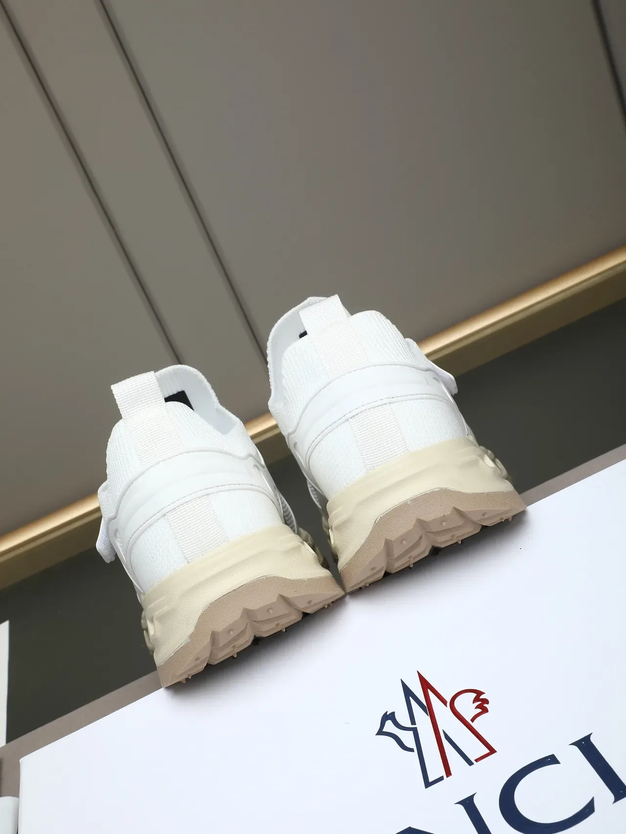 Moncler White Laceless Mesh Ventilation Sneaker 3
