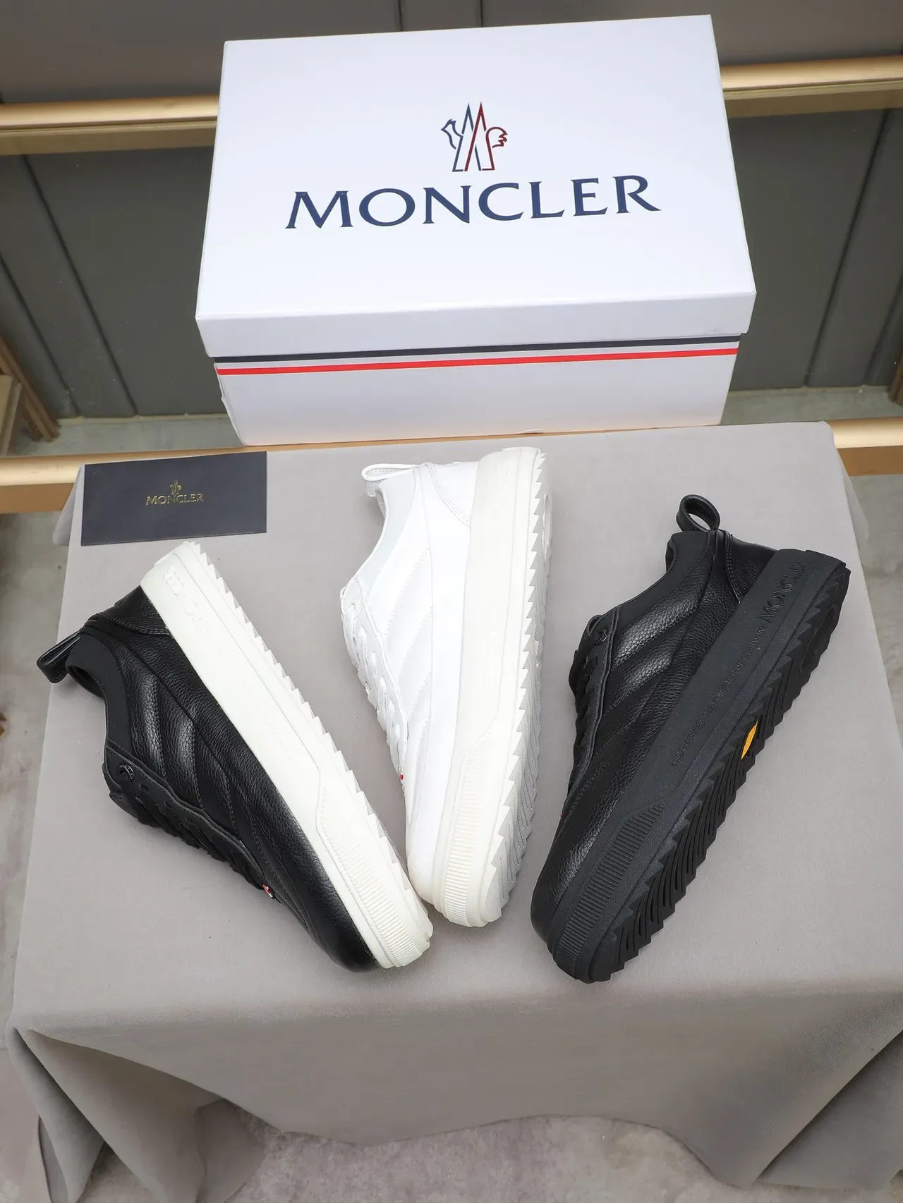 Moncler White Leather Platform Sneaker 2