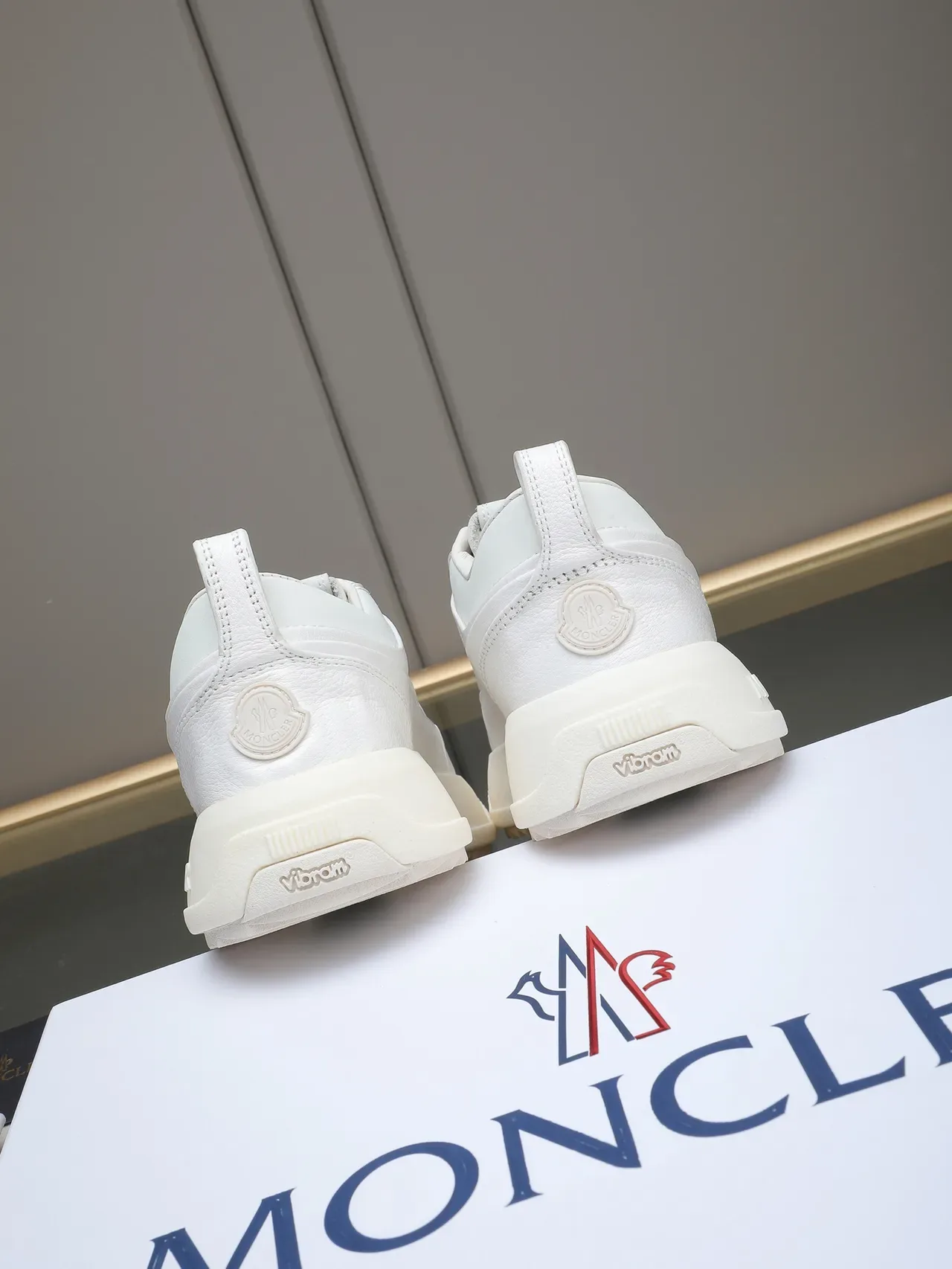 Moncler White Leather Platform Sneaker 4