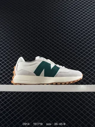 New Balance 327 Off-White and Green sneakers lifestyle 2