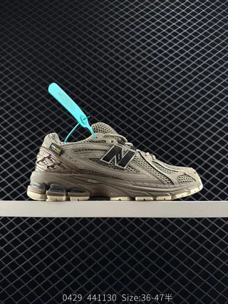 New Balance 441130 بيج أسود شبكي و اصطناعي أعلى midsole منحوت حذاء كاجوال سميك 2